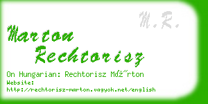 marton rechtorisz business card